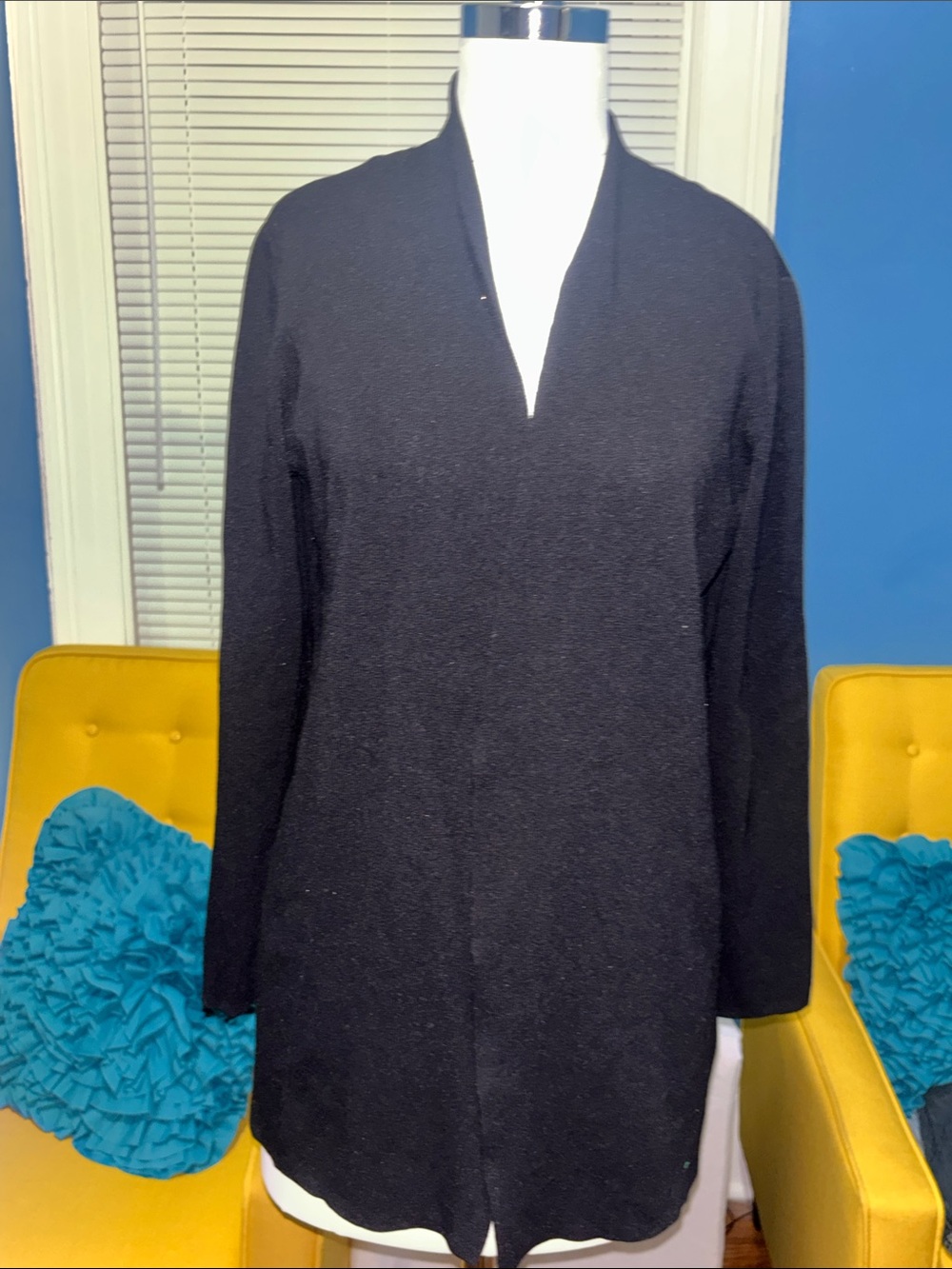 Black V-Neck Long Sleeve Women's Sweater